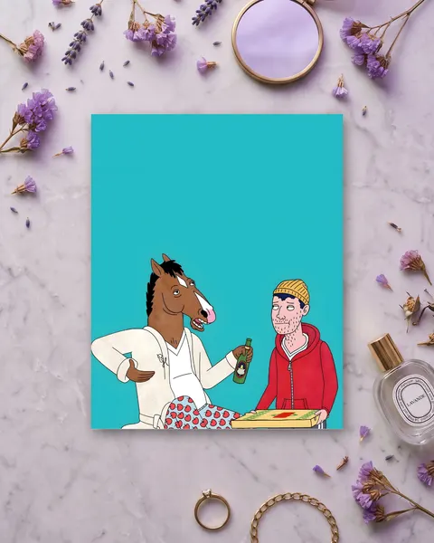 Cuadro de BoJack Horseman y Todd Chavez, en vinilo sobre madera