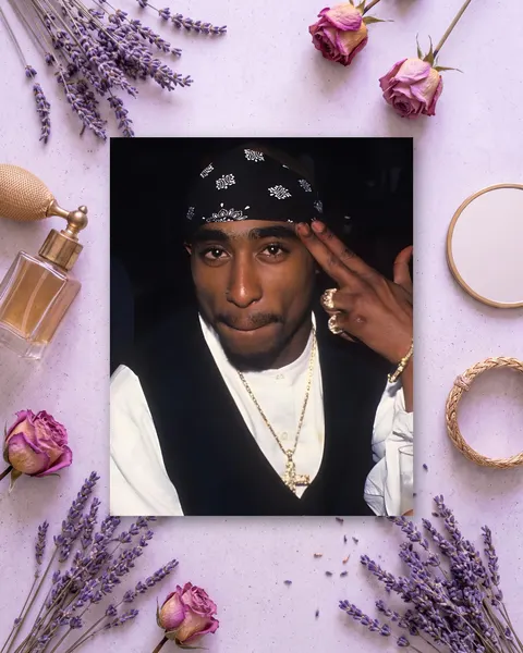 Cuadro de Retrato Clásico con Estilo Hip-Hop, en vinilo sobre madera
