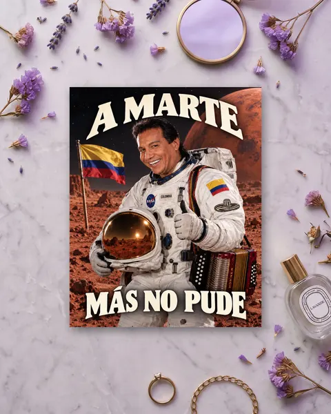 Cuadro de A Marte Más No Pude, en vinilo sobre madera